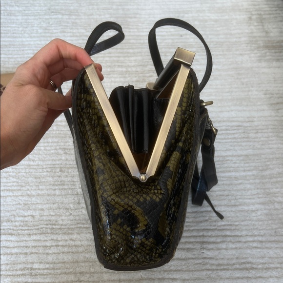 Patricia Nash Olive Snake Print Satchel - Picture 12 of 13